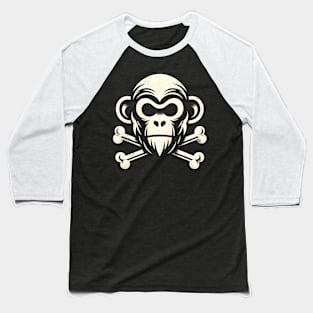 Jolly Roger Pirateflag Ape Skull Crossbones Baseball T-Shirt